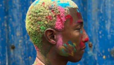 American rapper Pharrell Williams celebrates his first Holi in India with Ranveer Singh