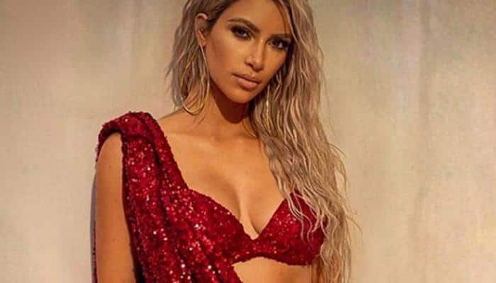 Kim Kardashian West’s pic in sizzling red Sabyasachi saree is breaking the internet 