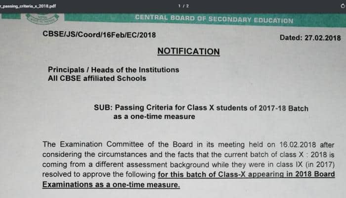 CBSE board exams 2018: Passing criteria for Class 10 students changed | Check here