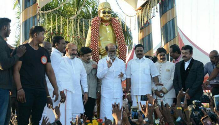 Rajinikanth unveils MG Ramachandran&#039;s statue in Chennai