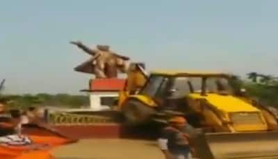 Watch: Lenin statue bulldozed in Tripura after Left’s poll debacle