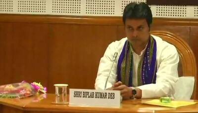 Newly-elected Tripura CM Biplab Kumar Deb assumes office, chairs cabinet meeting