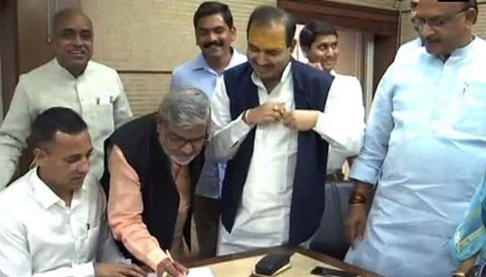 Rajya Sabha polls: BJP&#039;s Thawar Chand Gehlot, Ajay Pratap Singh and Kailash Soni file nomination