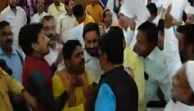 Watch: Scuffle between BSP, BJP councillors in Meerut municipal corporation