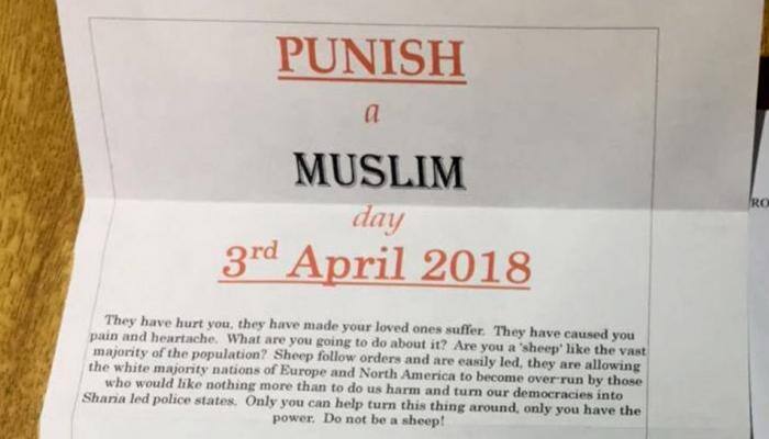 &#039;Punish a Muslim Day&#039; hate letter sparks online outrage in the UK