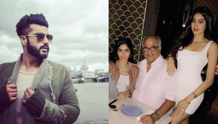 Boney Kapoor visits Arjun Kapoor with daughters Janhvi and Khushi 