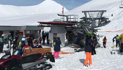 Watch: Faulty ski lift throws riders off at twice its normal speed in Georgia, skiers panic