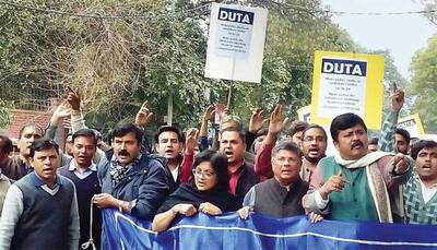 Delhi University teachers on strike to protest education policy