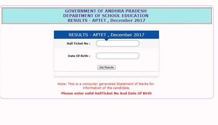 APTET Result 2018 declared at @aptet.apcfss.in; Click here to check results