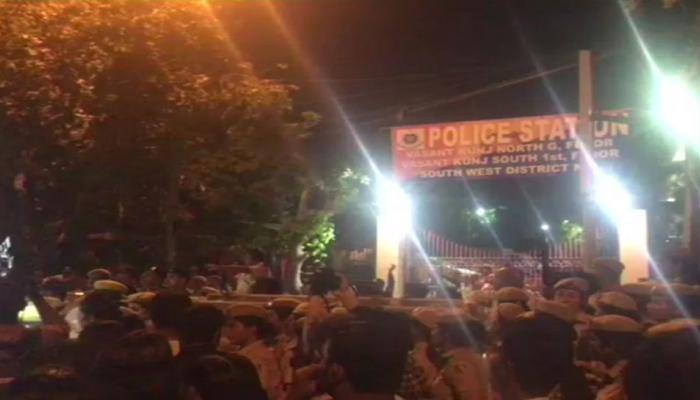 JNU students clash with cops over professor accused of sexual harassment