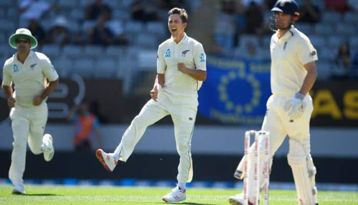 Trent Boult, Tim Southee combine to fold England at 58 in pink ball Test