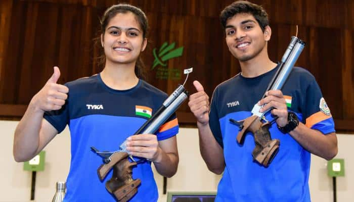 Gold rush! Manu Bhaker-Anmol win mixed air pistol gold at junior WC