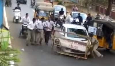 Caught on camera: Drunk driver mows down Kakinada policeman in getaway bid