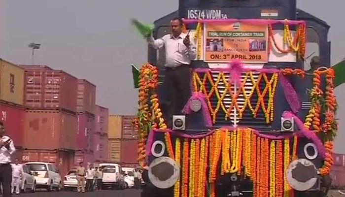 Trial run of first India-Bangladesh container train begins Trial run of first India-Bangladesh container train begins