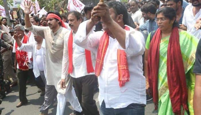 Pawan Kalyan&#039;s Jana Sena, Left Parties hold joint padyatra across Andhra Pradesh