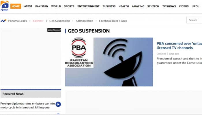 Geo TV network faces blackout in Pakistan, Army role suspected