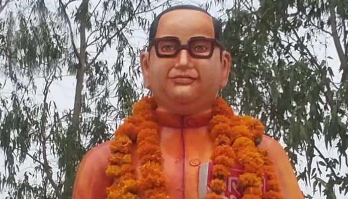 Vandalised Ambedkar statue rebuilt, turns saffron in Uttar Pradesh&#039;s Badaun