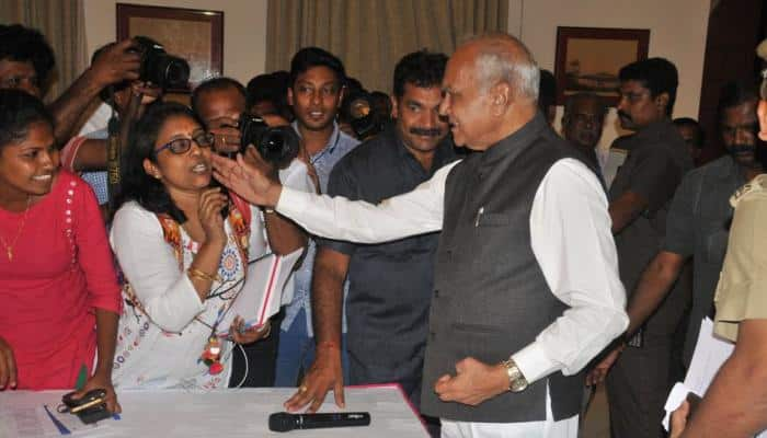 Tamil Nadu Governor Banwarilal Purohit faces outrage after patting journalist on the cheek without seeking consent