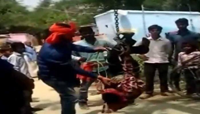 Caught on camera: Man thrashed, hung upside down for stealing cellphone in Bihar