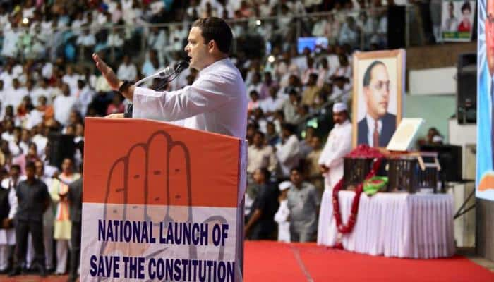 Rahul Gandhi launches &#039;Save The Constitution&#039; campaign at Delhi&#039;s Talkatora Stadium