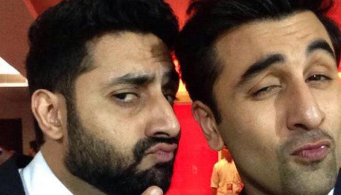 Abhishek Bachchan grooves to 'Kajra Re' with Ranbir Kapoor in the middle of a football match-Watch