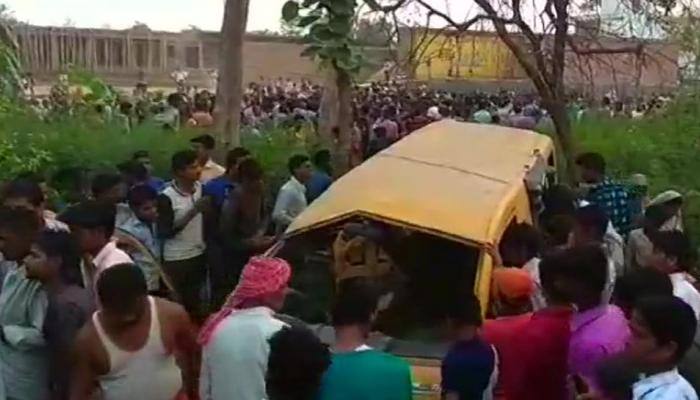 Kushinagar accident: School van rams into train, 13 children killed; UP CM visits spot