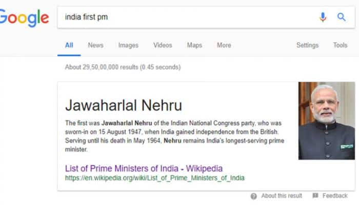 Google Search shows Narendra Modi as India&#039;s first PM: Here&#039;s how Twitter reacted