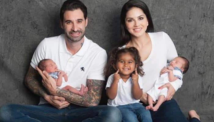 Sunny Leone&#039;s twins meet &#039;Roadies&#039; host Rannvijay Singh– See pic