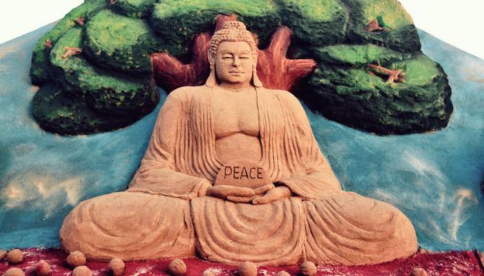 Sudarsan Pattnaik pays sand art tribute on Buddha Purnima, prays for world peace—Pics