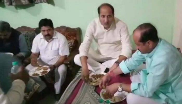 Uttar Pradesh: BJP minister in soup over halwai-cooked meal at Dalit home