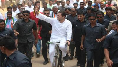 Riding a cycle, Rahul Gandhi compares PM Modi to a 'mobile phone without work mode'