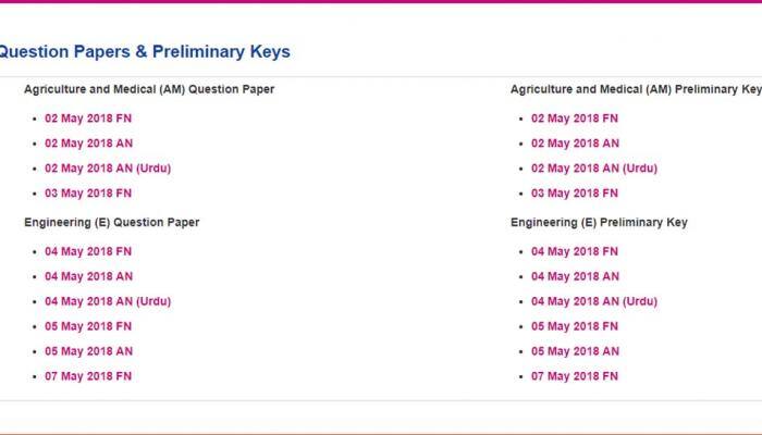 TS EAMCET 2018 Answer keys released at eamcet.tsche.ac.in | Check Question Papers &amp; Preliminary Keys 