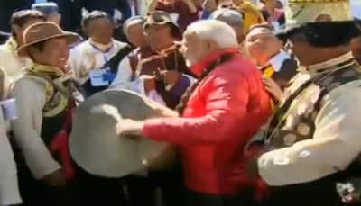 PM Narendra Modi plays traditional drums in Muktinath temple in Nepal - Watch