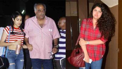 Janhvi Kapoor, Anshula enjoy movie time with daddy Boney Kapoor: In Pics