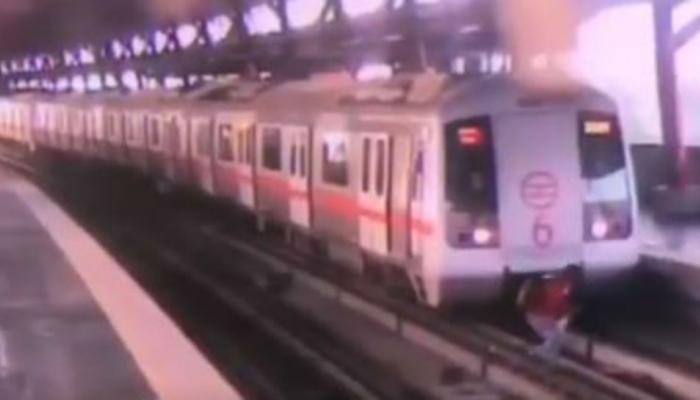 Watch: Man crosses Delhi Metro track, alert driver avoids tragedy