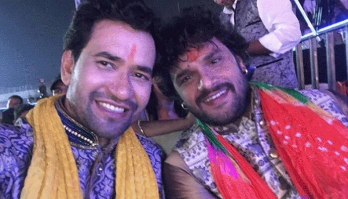 Amrapali Dubey shares a video of the song sung by Khesari Lal Yadav for Dinesh Lal Yadav aka Nirahua in Border - Watch