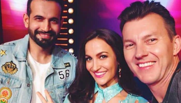 Elli AvrRam makes Brett Lee and Irfan Pathan dance to Shah Rukh Khan&#039;s popular song—Watch 