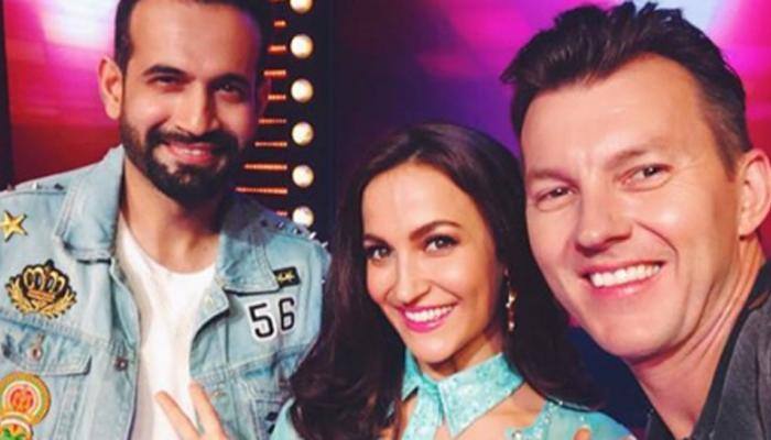 Elli AvrRam makes Brett Lee and Irfan Pathan dance to Shah Rukh Khan's popular song—Watch 