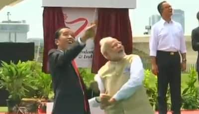 Watch: With a broad smile, PM Narendra Modi flies kite with Indonesian President Joko Widodo in Jakarta