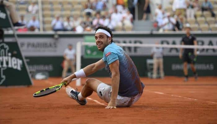 Italian Marco Cecchinato upsets David Goffin to reach last eight