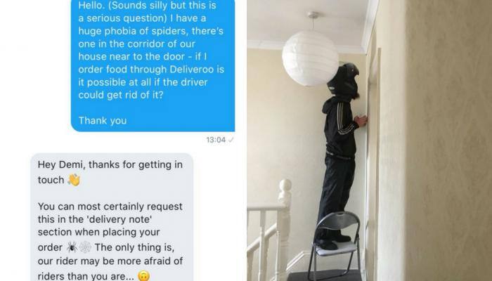 Woman orders food from KFC just so delivery driver would kill the spider at her house