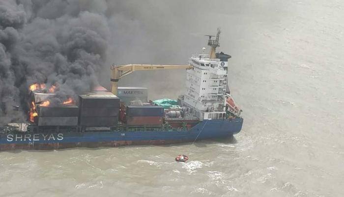 Coast Guard saves 11 crew members after merchant vessel SSL Kolkata catches fire, rescue ops underway