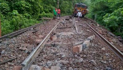 Goods train wagons fall off bridge after Naxals uproot tracks