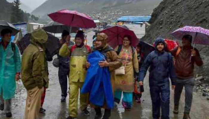 Amarnath Yatra resumes from both routes after being briefly suspended due to heavy rains
