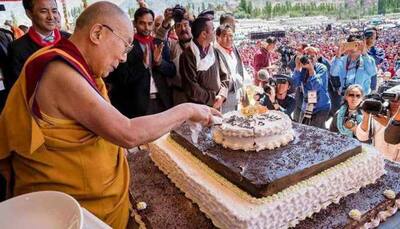 The Dalai Lama cuts a cake in Ladakh, celebrates 83rd birthday with followers