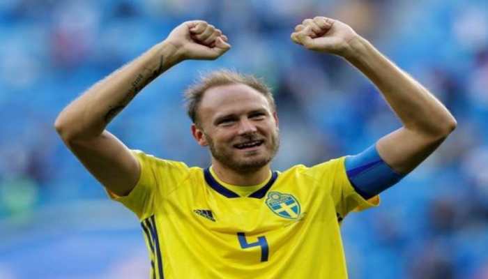Sweden's Andreas Granqvist ready to answer England during FIFA World Cup 2018 quarters
