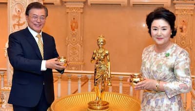 South Korean President Moon Jae-in visit Akshardham Temple