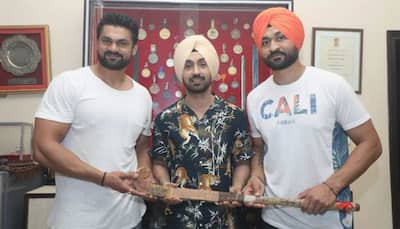 Diljit Dosanjh visits real 'Soorma' Sandeep Singh in his hometown, gets hockey as a gift—See pics