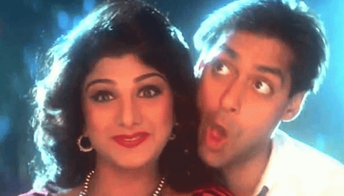 Salman Khan's Judwaa co-star Rambha strikes a pose with the superstar -See pics