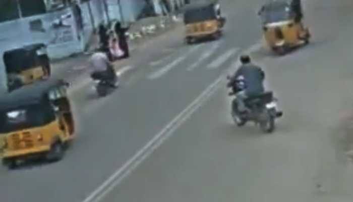 Hyderabad motorcyclist rides on the wrong side while on the phone, ends up brain dead - Watch